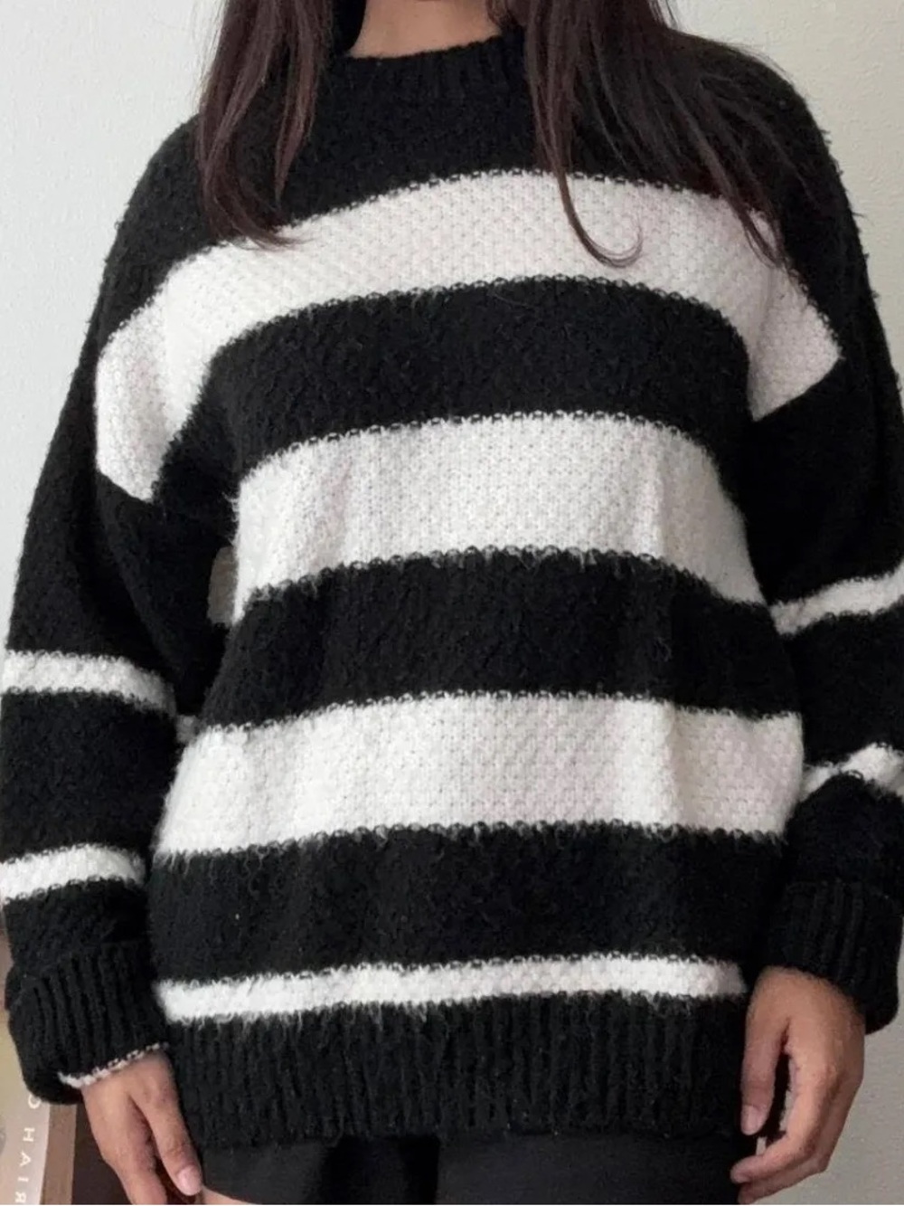 Topshop Black and White Stripe Sweater NWT